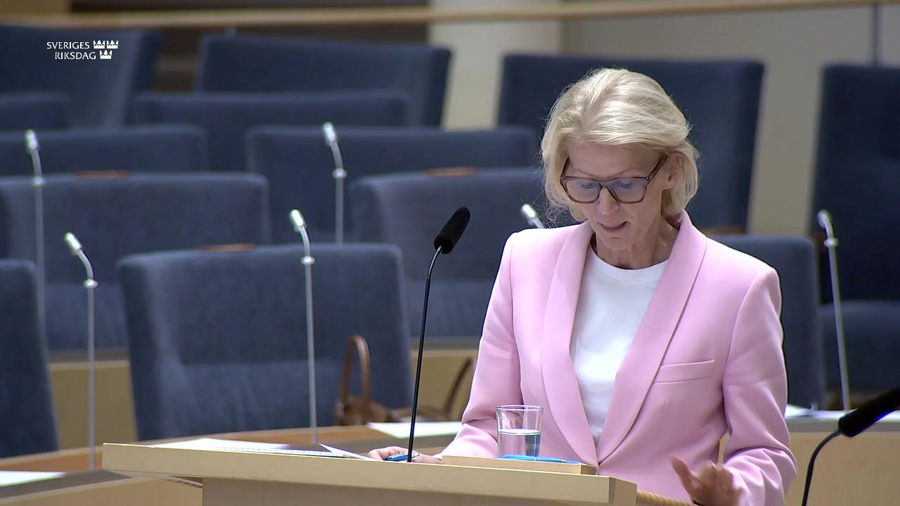 Stillbild från Interpellationsdebatt, LKAB:s framtida ägande av SSAB