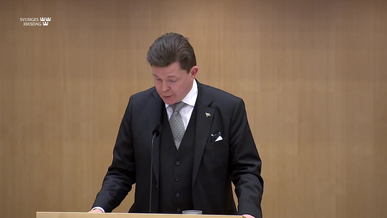Stillbild från Övrigt kammaren, Tyst minut för offren för gårdagens terrordåd i Bryssel