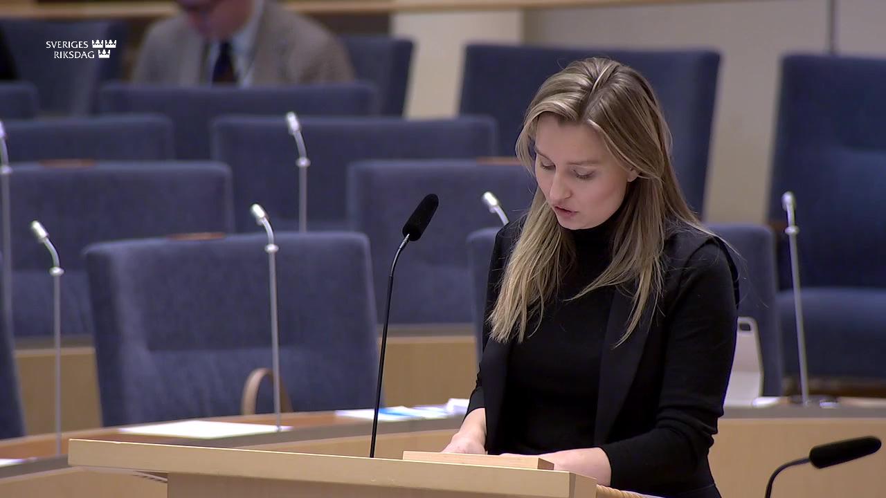 Stillbild från Interpellationsdebatt, Reglering av fjärrvärmemarknaden