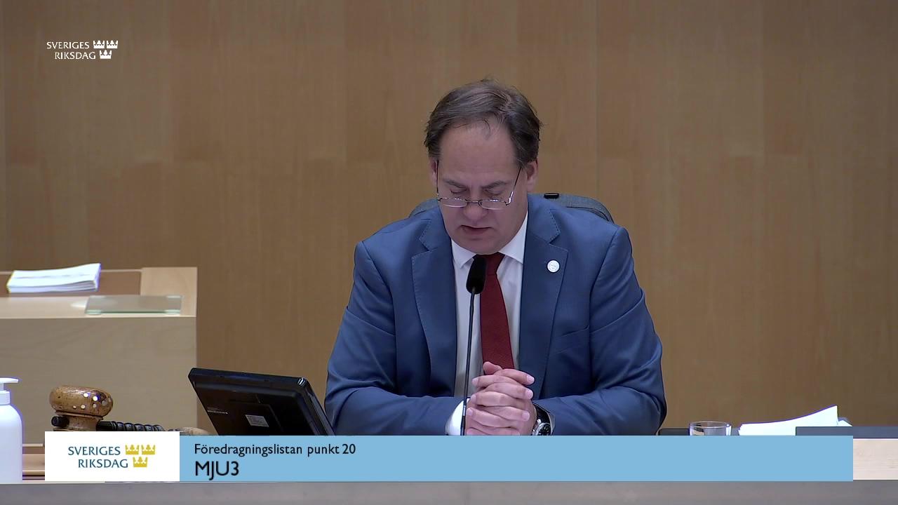 Stillbild från Debatt om förslag, Effektivare luftkvalitetsarbete