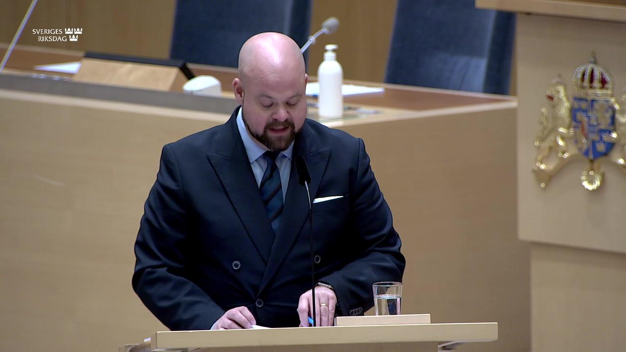Stillbild från Interpellationsdebatt, Stormen Hans