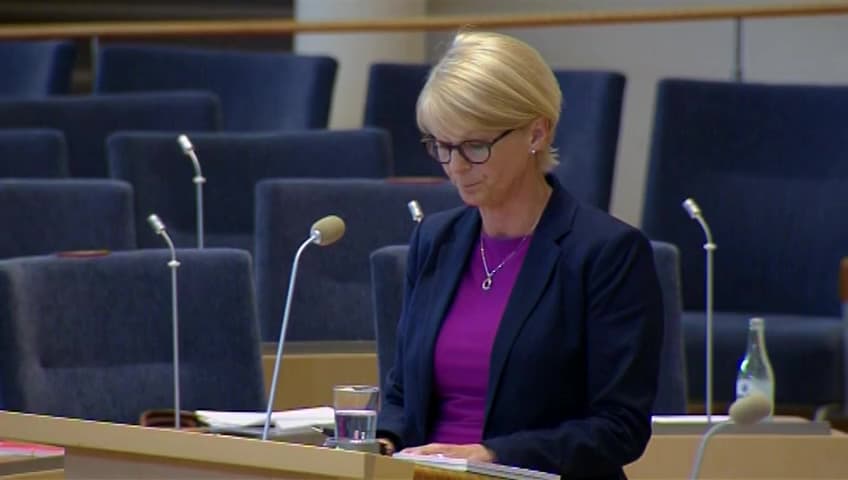 Stillbild från Interpellationsdebatt, Friår som arbetsmarknadsåtgärd