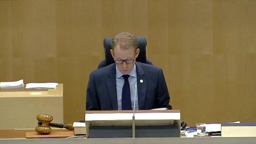 Stillbild från Debatt om förslag, Riksrevisionens rapport om asylboenden