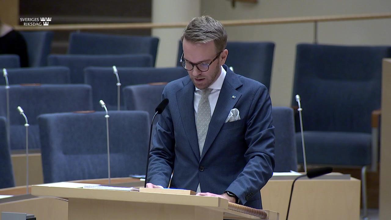 Stillbild från Interpellationsdebatt, Bostadsförsörjningen i Sverige