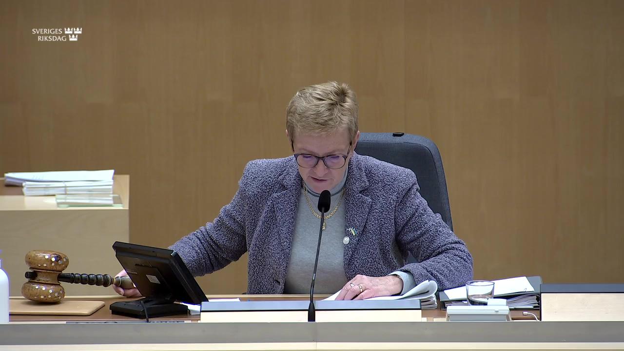 Stillbild från Debatt om förslag, Vissa skattefrågor med anledning av nya aktiebolagsrättsliga regler om bolags rörlighet över gränserna inom EU