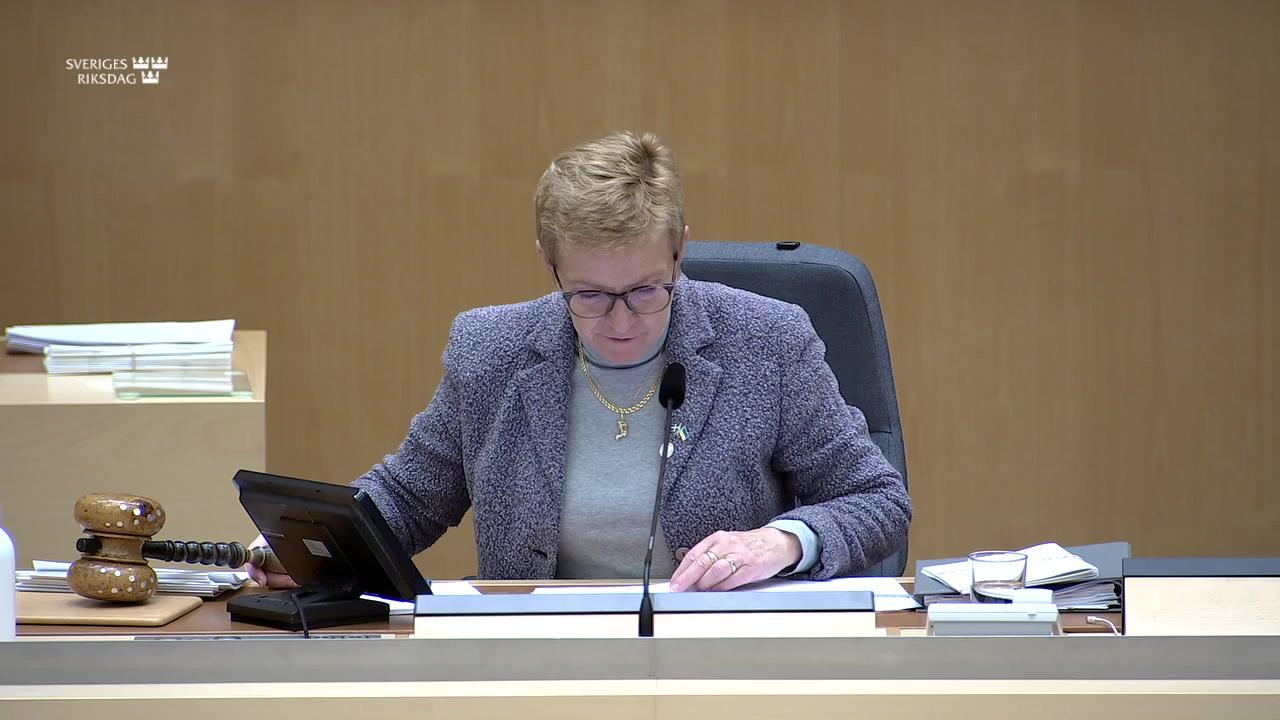 Stillbild från Debatt om förslag, Auktorisationssystem i fråga om tjänster för elektronisk identifiering och digital post