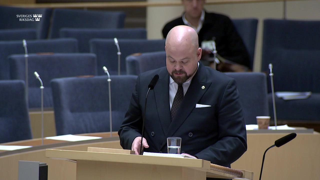 Stillbild från Interpellationsdebatt, Stöd till kommersiell service