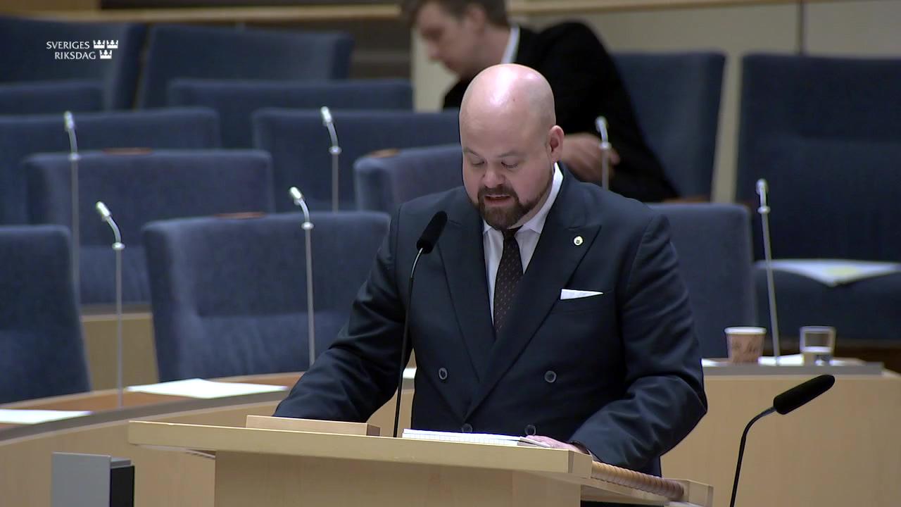 Stillbild från Interpellationsdebatt, Stärkt djurvälfärd i svensk kycklingindustri