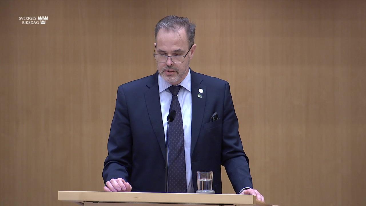 Stillbild från Debatt om förslag, Utgiftsområde 3 Skatt, tull och exekution