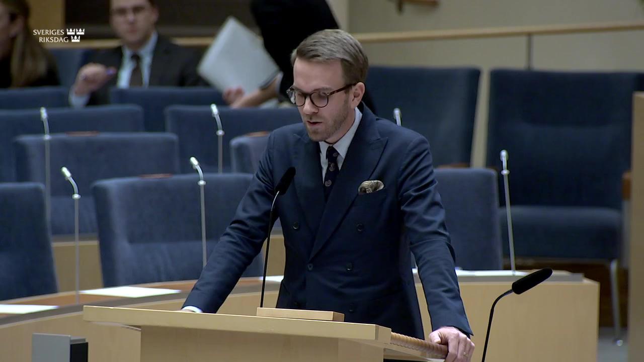 Stillbild från Interpellationsdebatt, Planering av ny järnväg mellan Göteborg och Borås