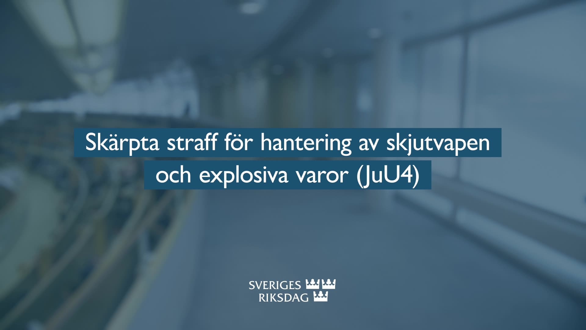 Stillbild från Beslut, Teckenspråkstolkat beslut: Skärpta straff för hantering av skjutvapen och explosiva varor