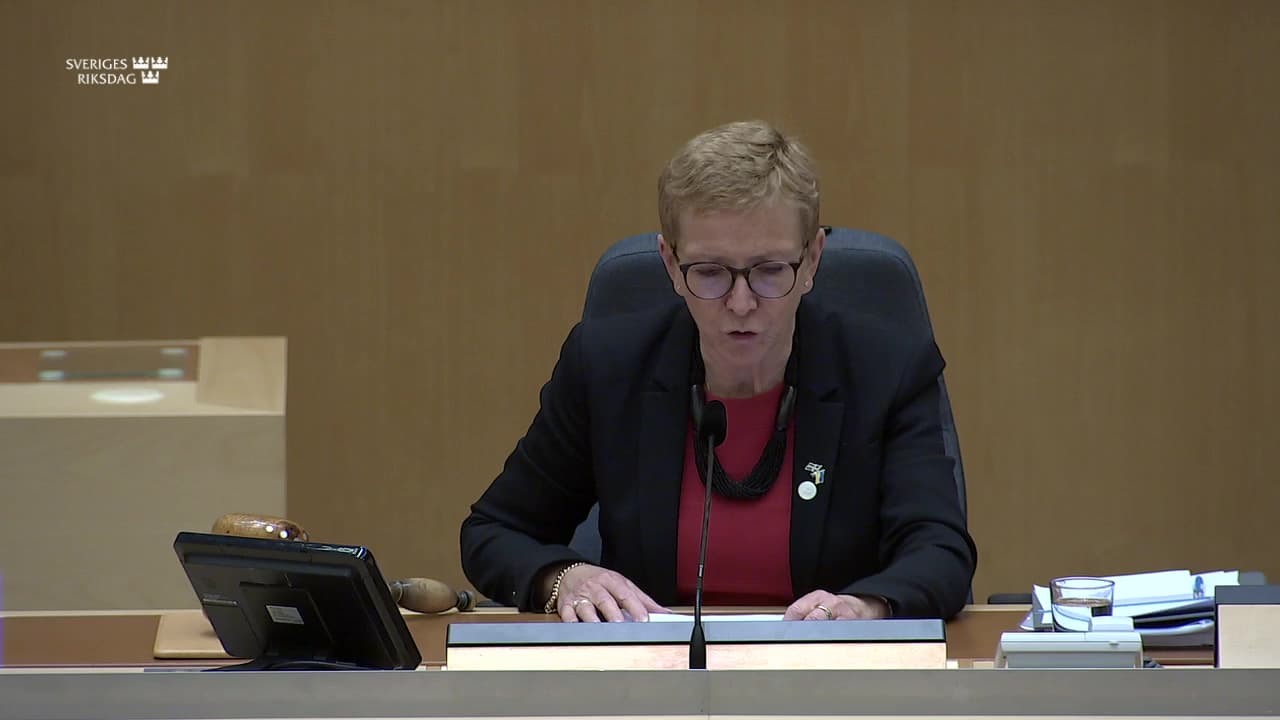 Stillbild från Beslut, Beslut: Utgiftsområde 22 Kommunikationer