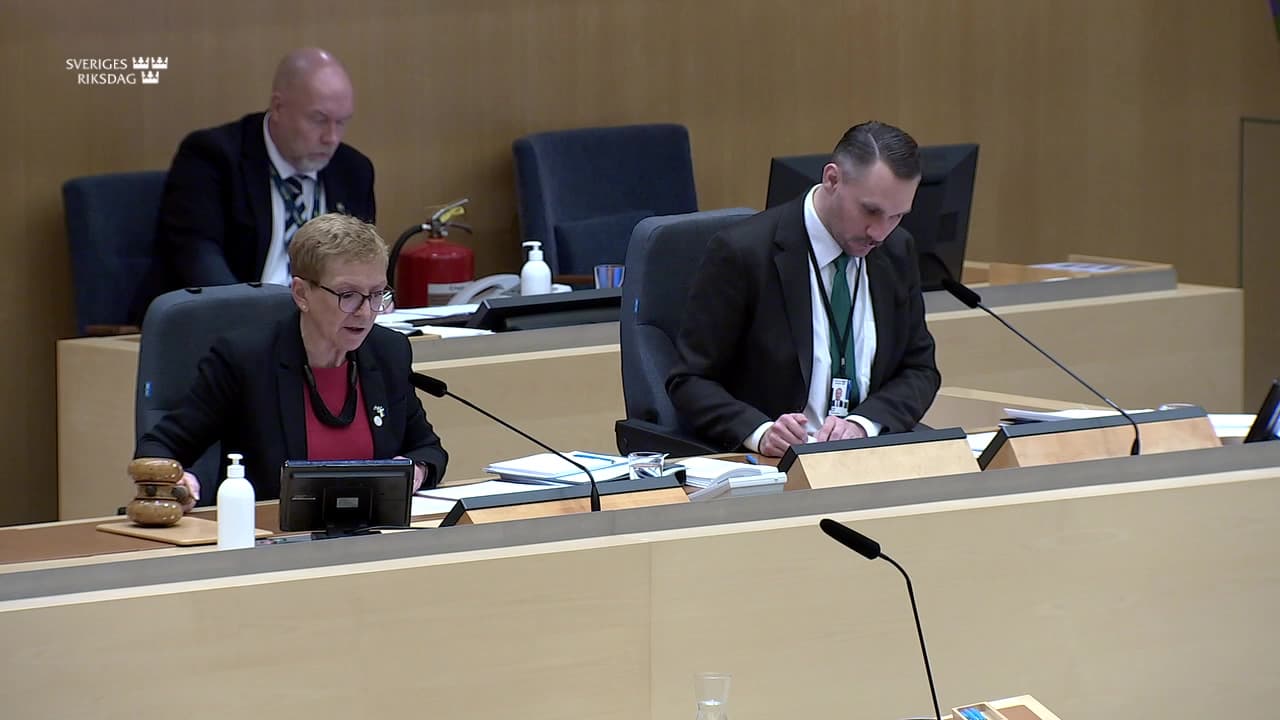 Stillbild från Beslut, Beslut: Utgiftsområde 20 Klimat, miljö och natur