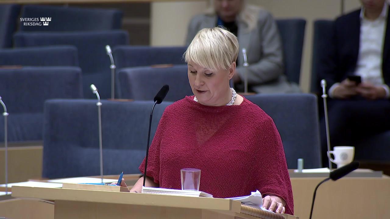 Stillbild från Interpellationsdebatt, Indexering av sjuk- och aktivitetsersättning