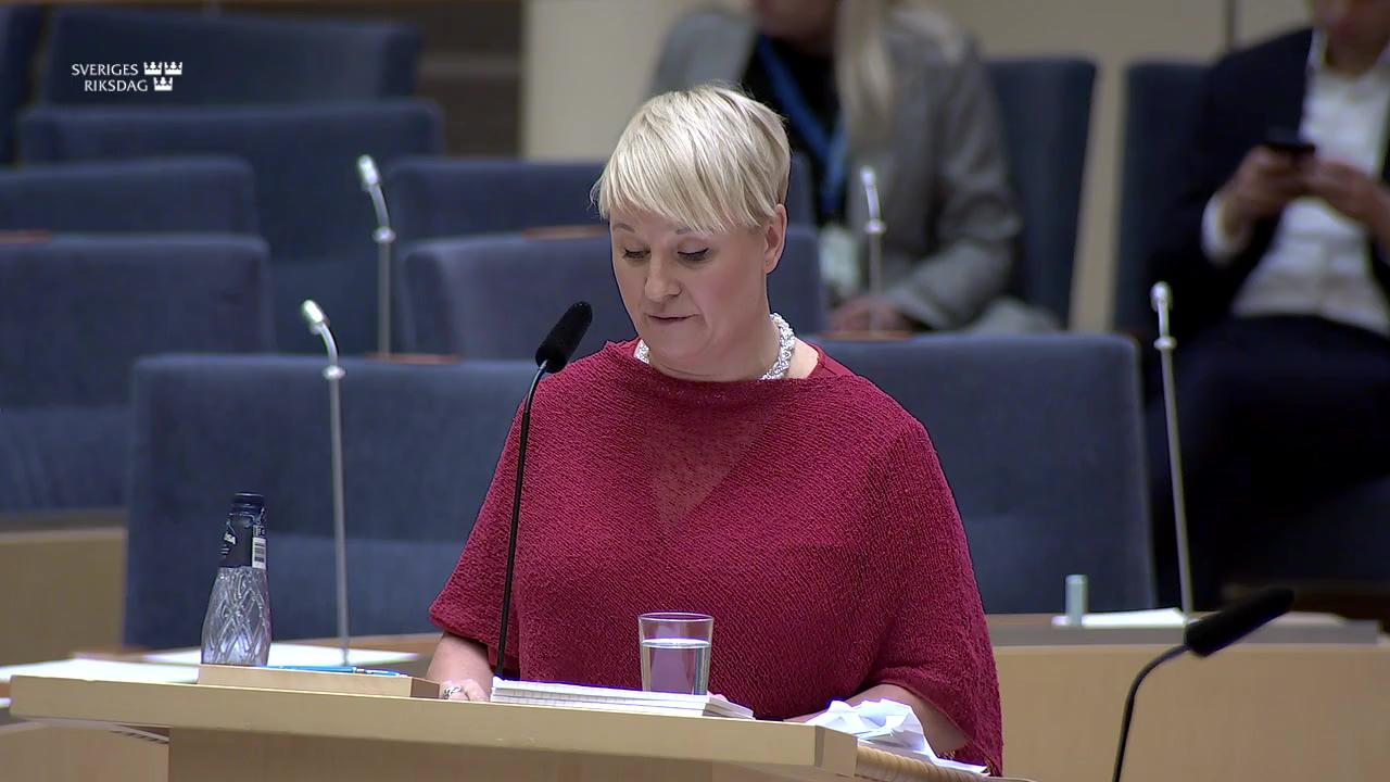 Stillbild från Interpellationsdebatt, Arbetsmarknadsbegreppet i sjuk- och aktivitetsersättningen
