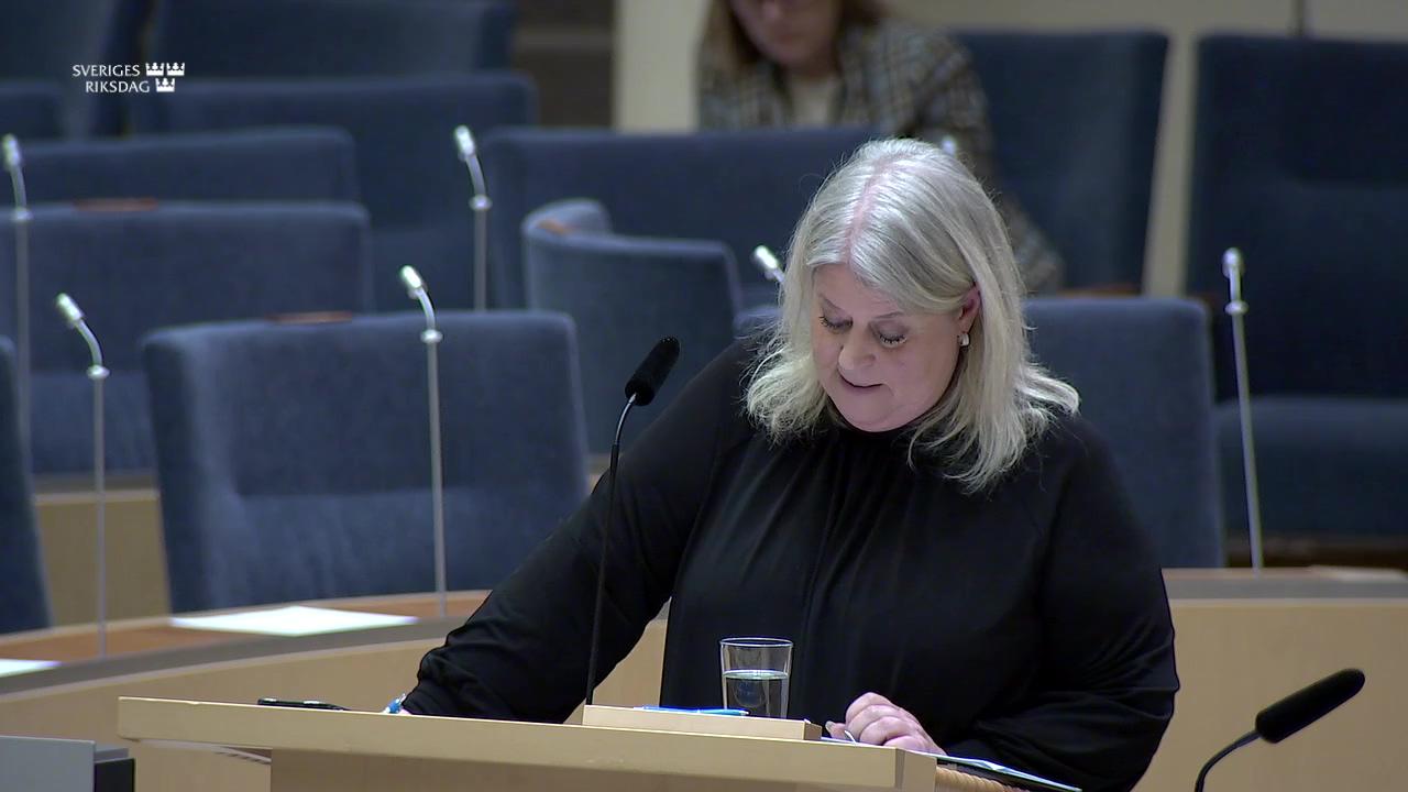 Stillbild från Interpellationsdebatt, Rättssäkerheten för barn och unga inom Sis