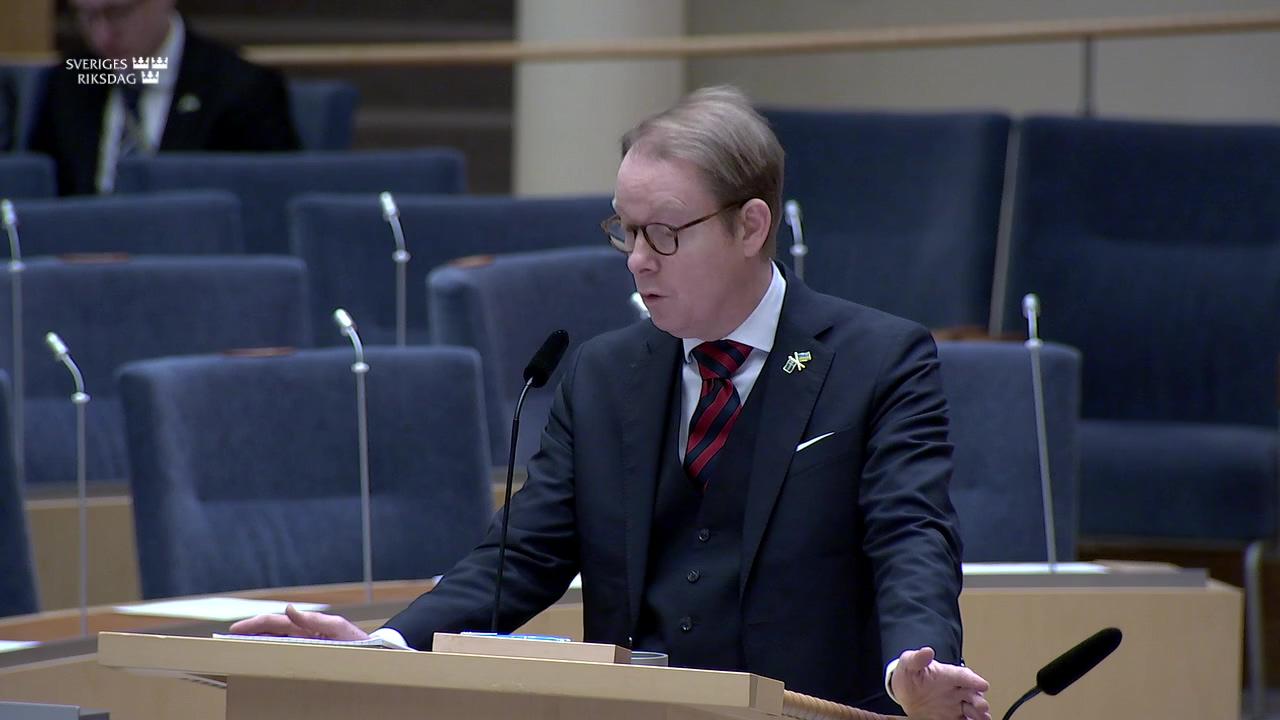 Stillbild från Interpellationsdebatt, Sanktioner mot Ryssland