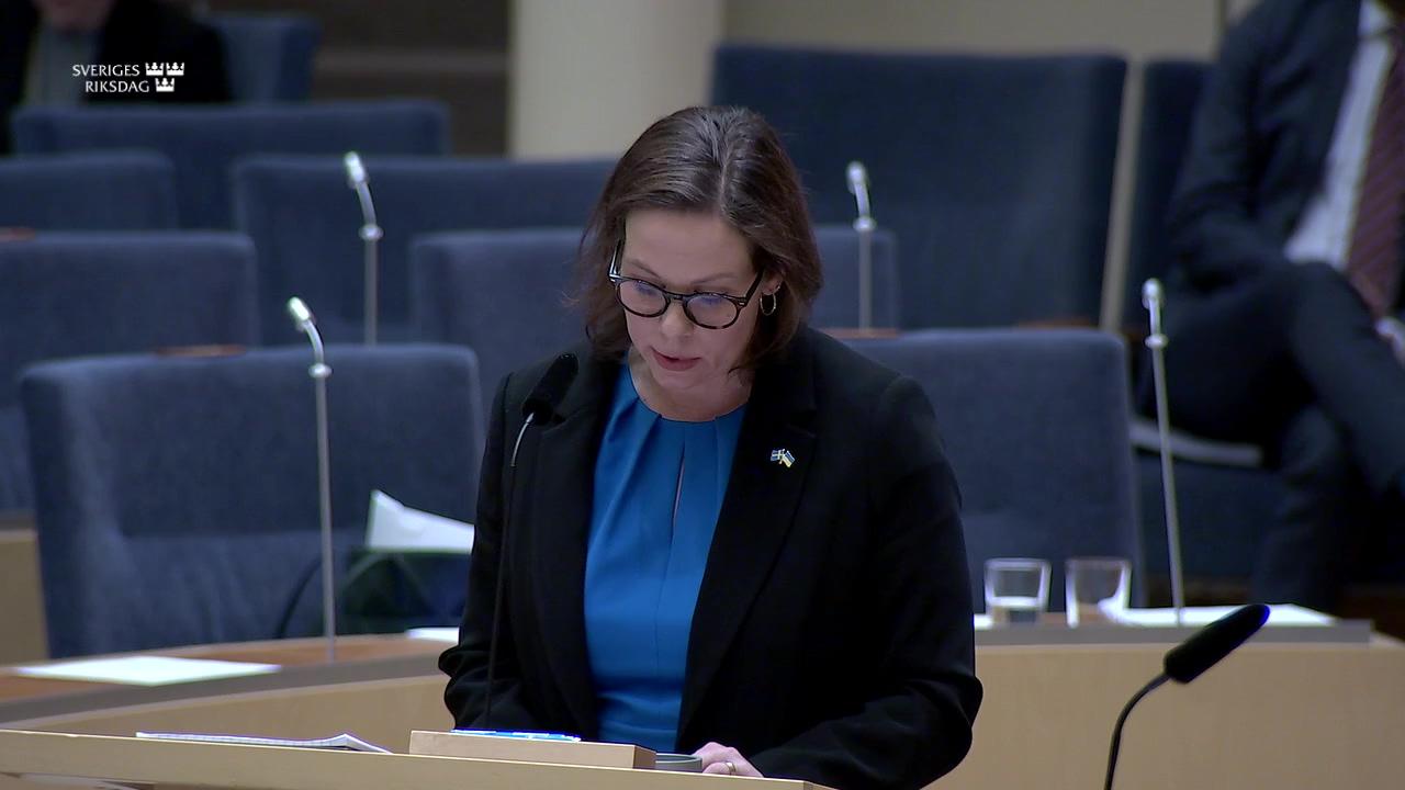 Stillbild från Interpellationsdebatt, Palestiniers rätt till skydd i Sverige