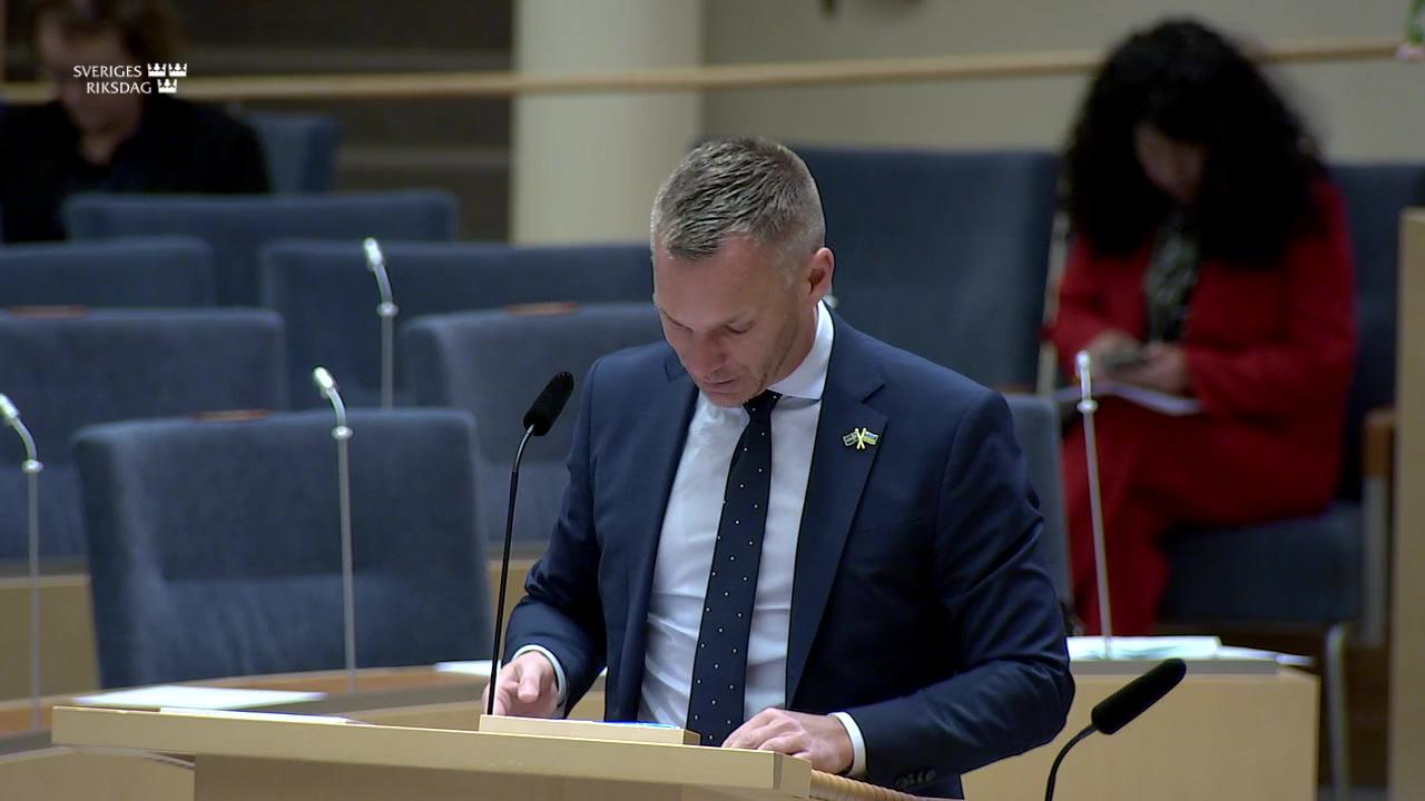 Stillbild från Interpellationsdebatt, Ersättningen för så kallad dold mervärdesskatt
