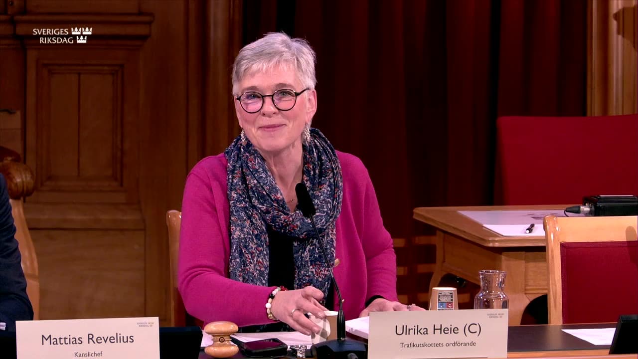 Stillbild från Öppet sammanträde, Trafikutskottets öppna sammanträde om trafikens elektrifiering