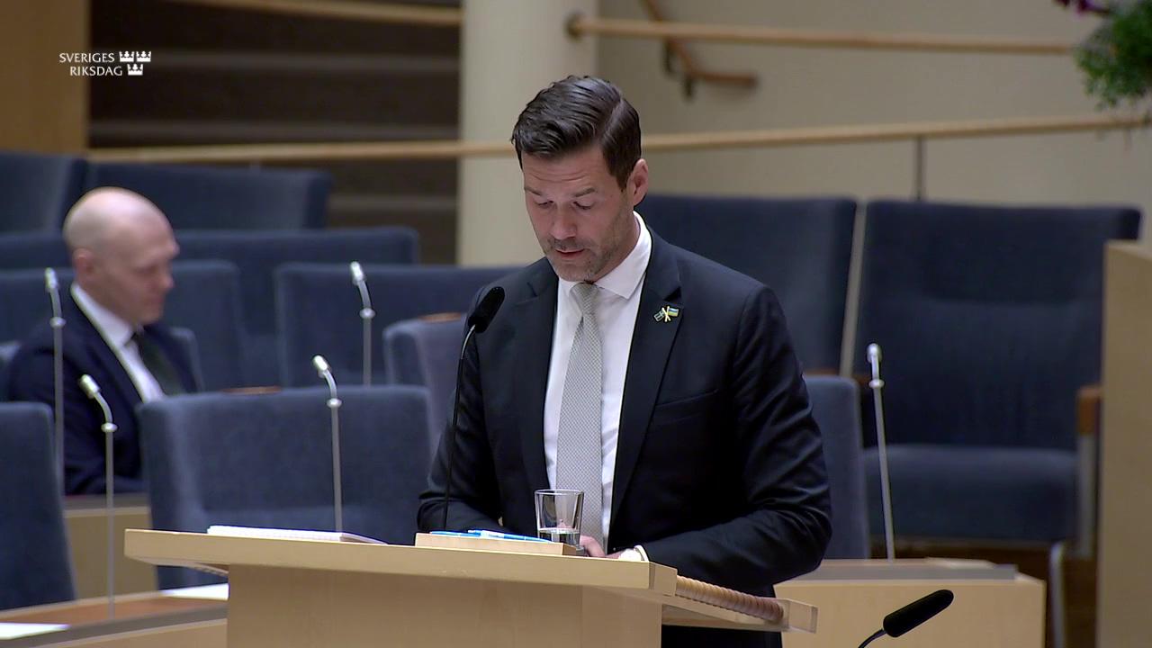 Stillbild från Interpellationsdebatt, Biståndet till Palestina 