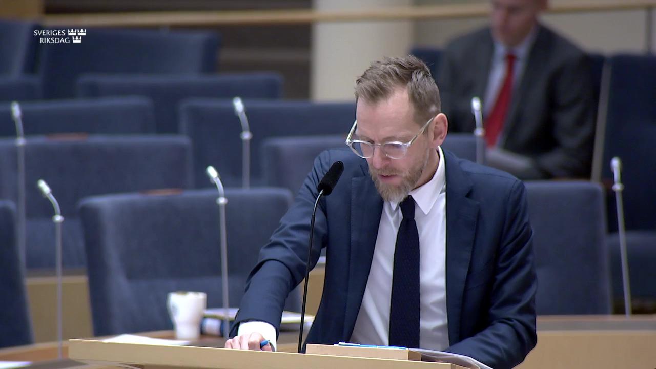 Stillbild från Interpellationsdebatt, Unga mäns psykiska ohälsa