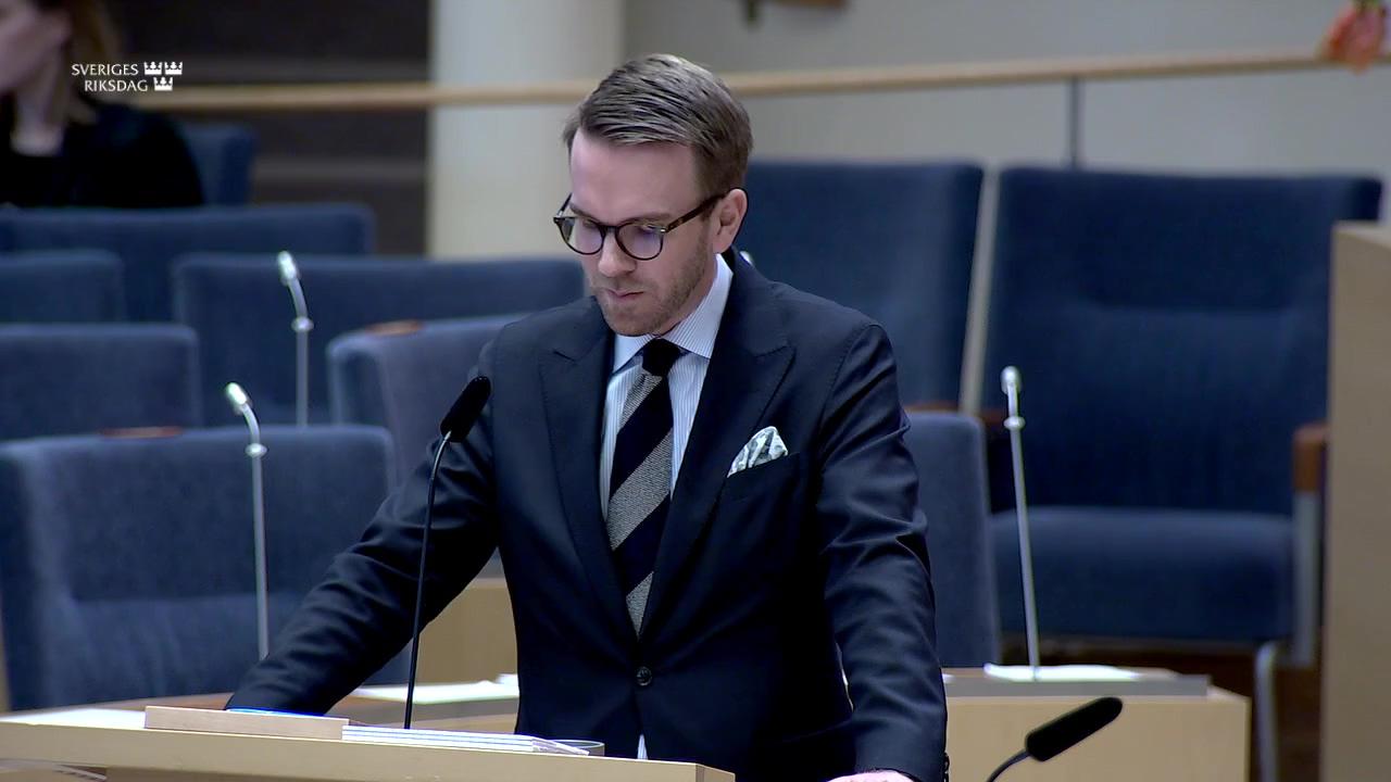 Stillbild från Interpellationsdebatt, Trähusindustrin och bostadsbyggandet