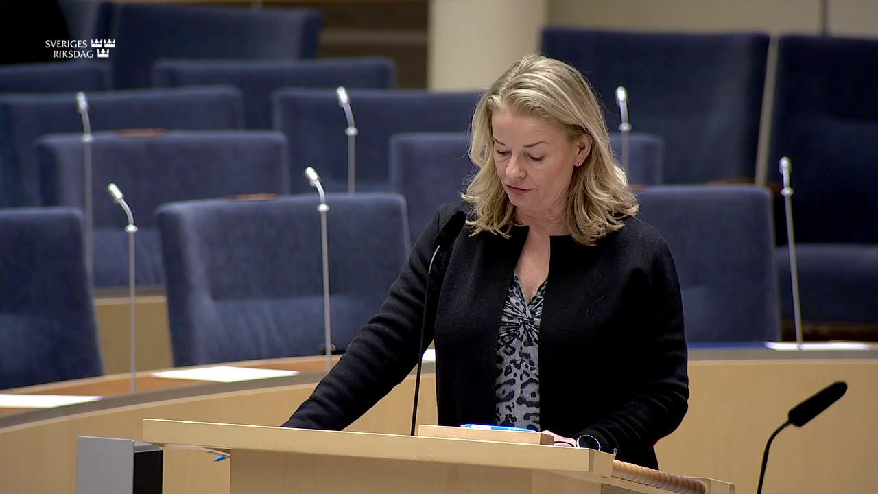 Stillbild från Interpellationsdebatt, Marknadiseringens konsekvenser inom förskolan