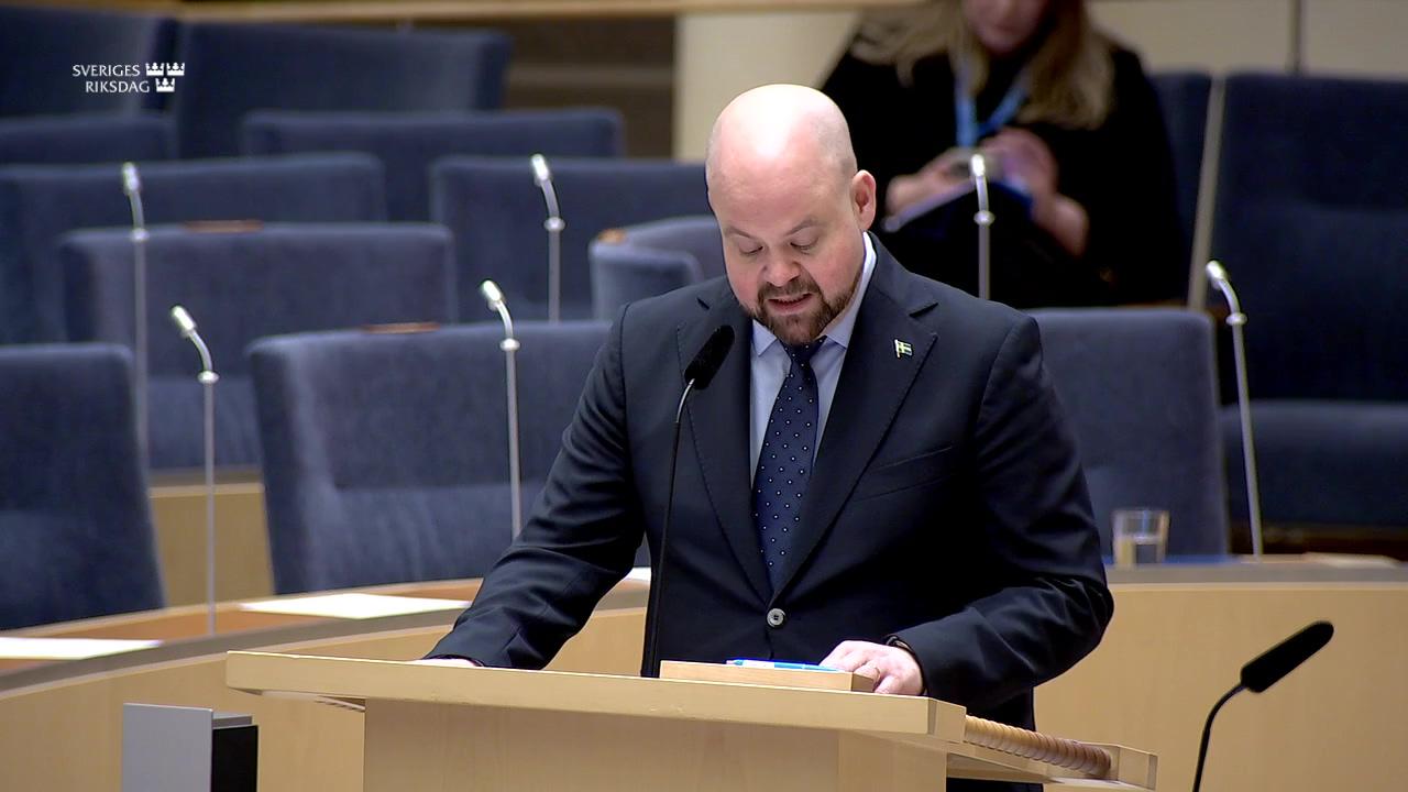 Stillbild från Interpellationsdebatt, Verksamhetsbidrag för Bygdegårdarnas Riksförbund