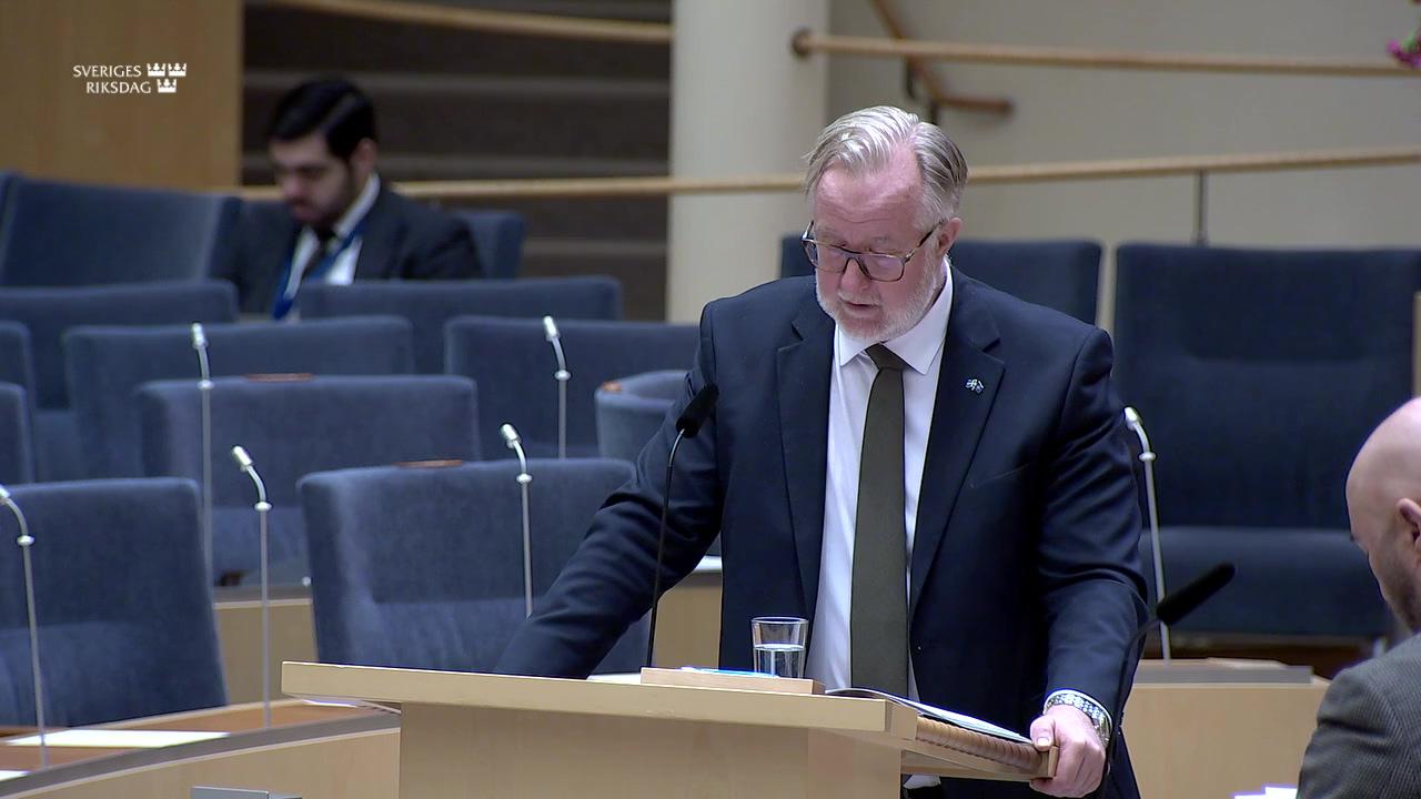 Stillbild från Interpellationsdebatt, Nedskärningar hos Arbetsförmedlingen