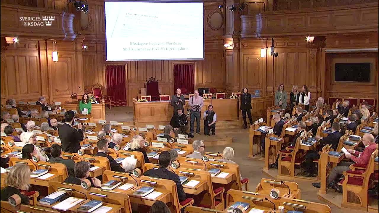 Stillbild från Öppet seminarium, Seminarium: 50-årsjubileet av 1974 års regeringsform