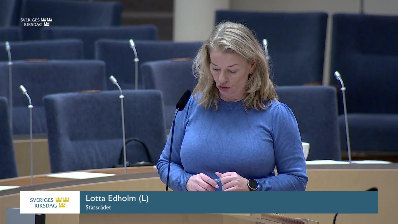 Stillbild från Interpellationsdebatt, Åtgärder mot betygsfiffel