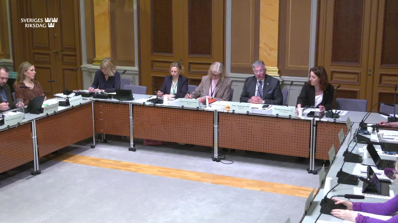 Stillbild från Öppet sammanträde, Öppet sammanträde i EU-nämnden