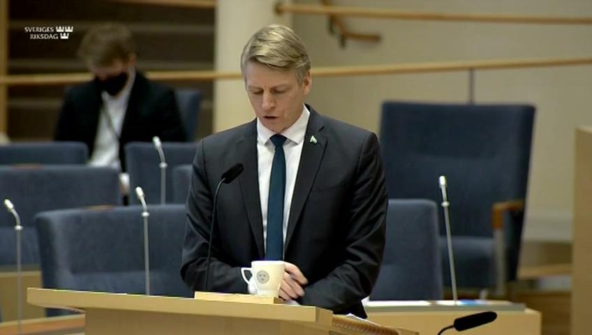 Stillbild från Interpellationsdebatt, Åtgärder mot långa handläggningstider för miljötillstånd
