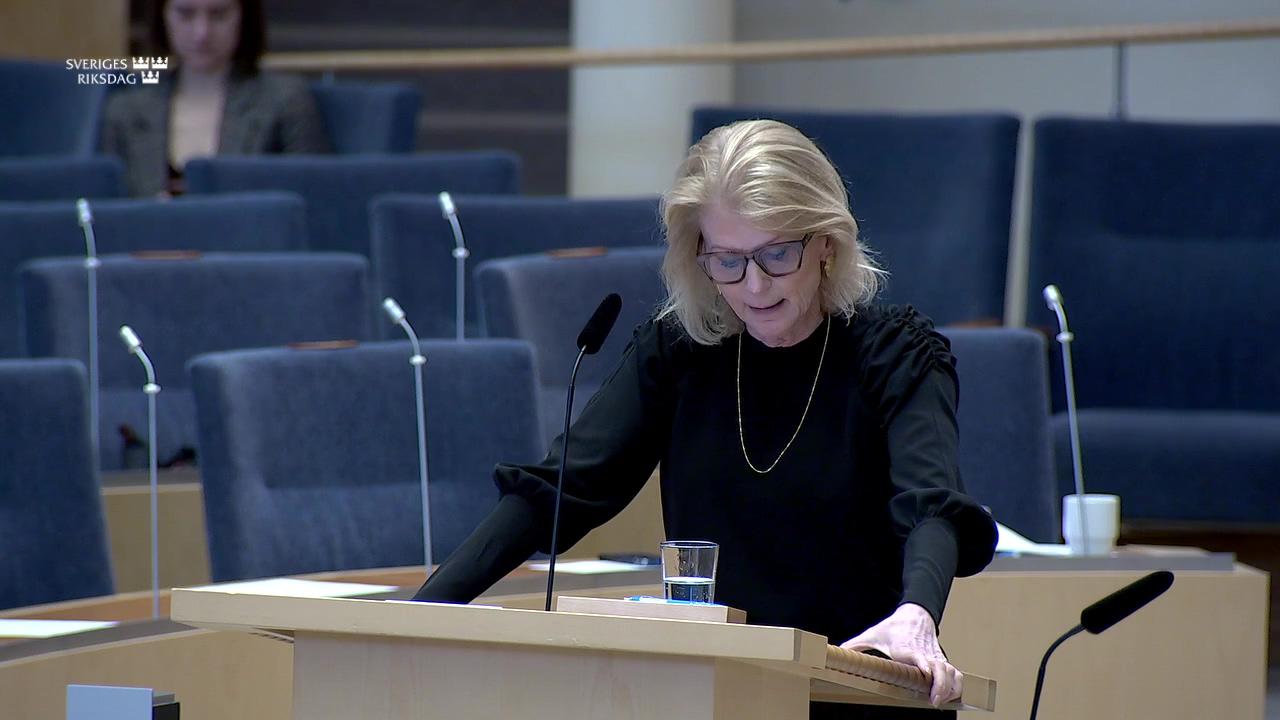 Stillbild från Interpellationsdebatt, Åtgärder mot barnfattigdom