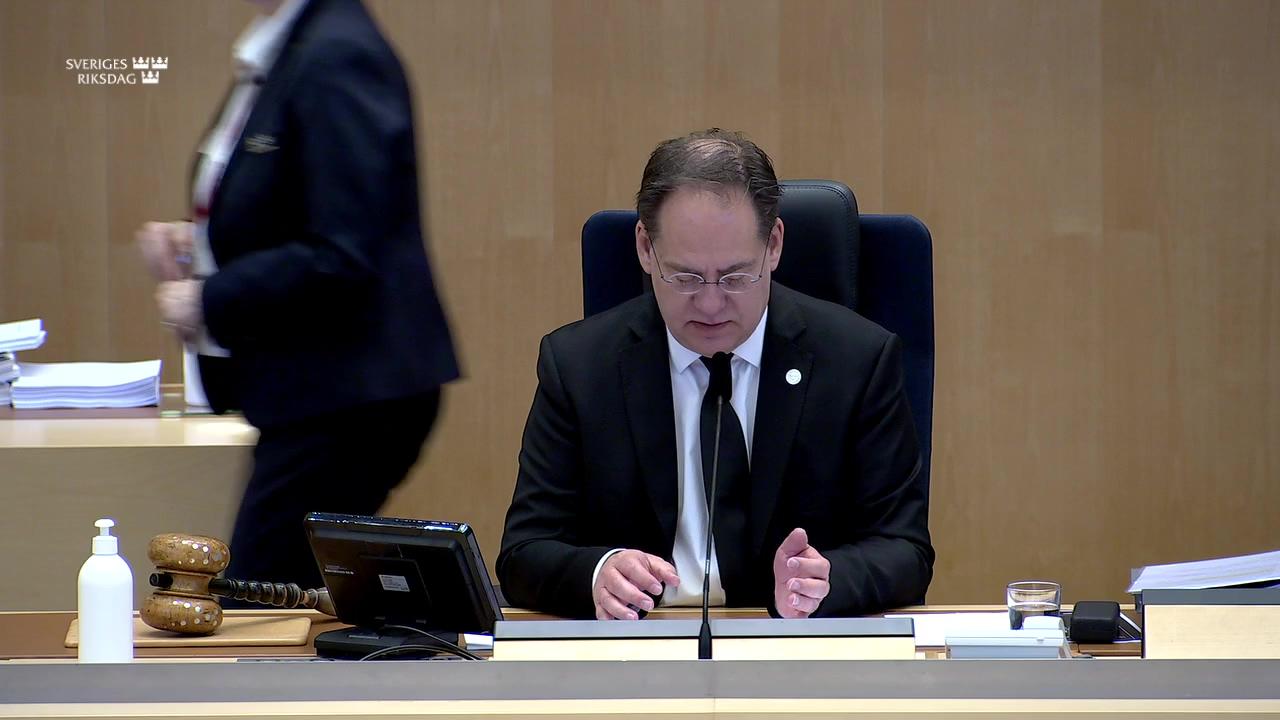 Stillbild från Debatt om förslag, En telesamverkansgrupp för fredstida kriser och höjd beredskap