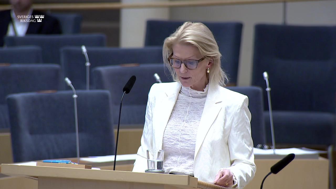 Stillbild från Interpellationsdebatt, Inflationens konsekvenser för hushållens ekonomi