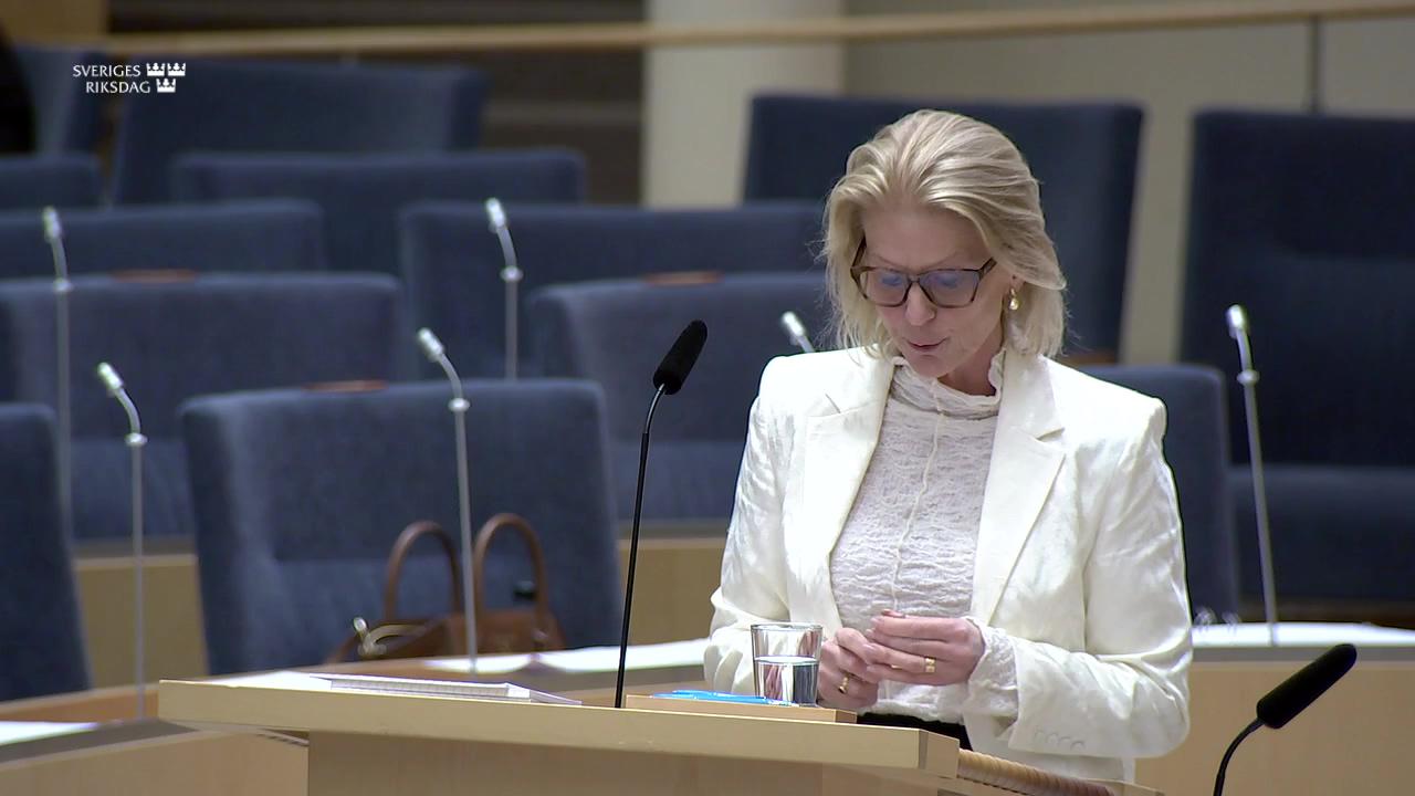 Stillbild från Interpellationsdebatt, Statens ägarstyrning av Svevia AB