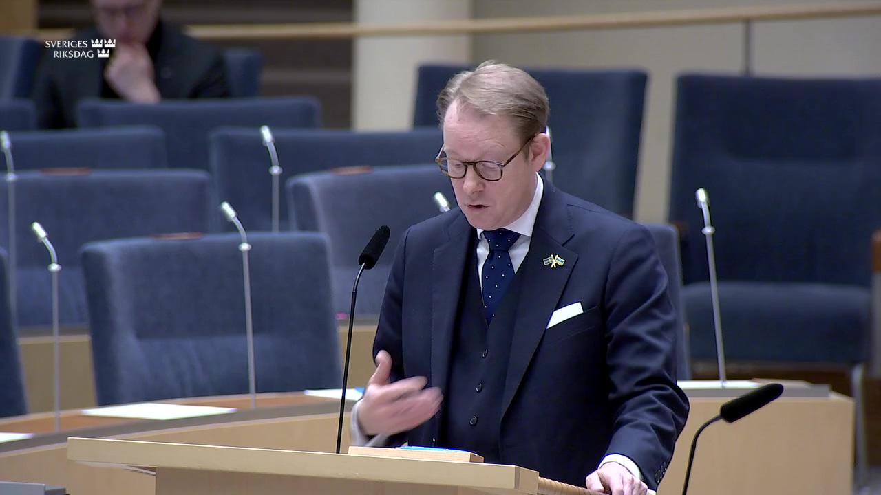 Stillbild från Interpellationsdebatt, Situationen i Gaza