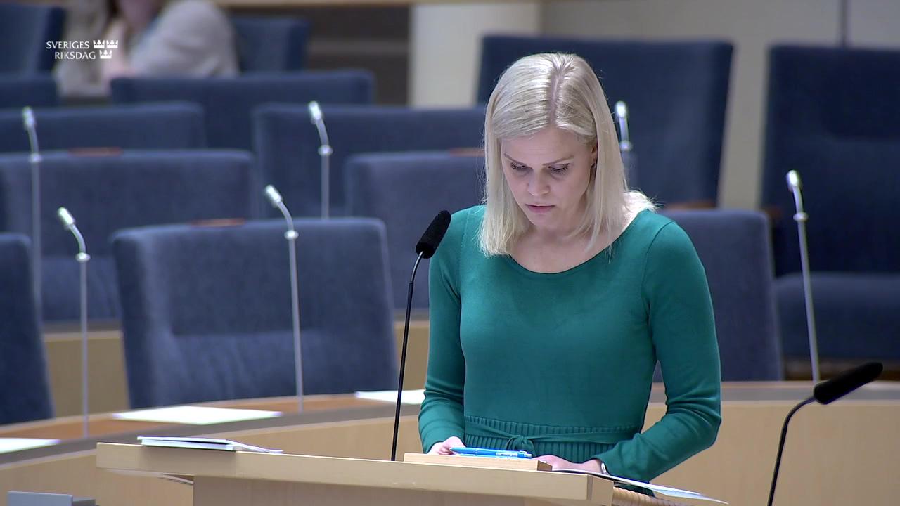 Stillbild från Interpellationsdebatt, Åtgärder mot dödsolyckor på arbetsplatser