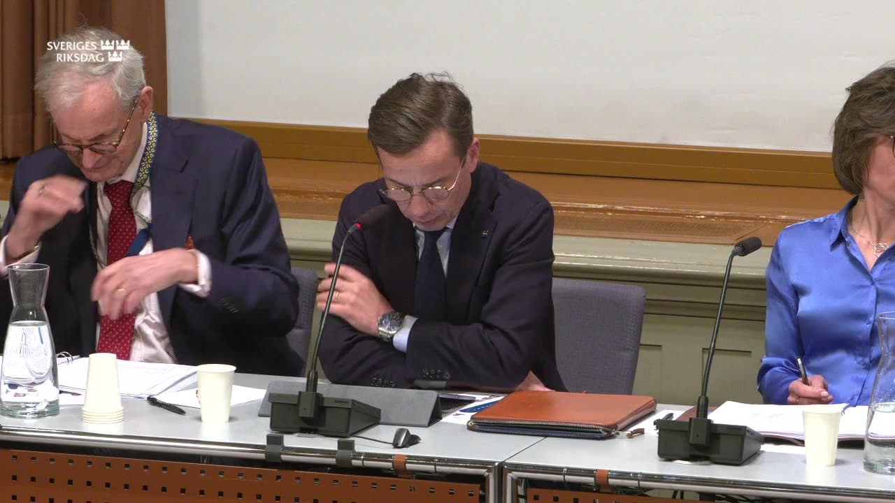Stillbild från Öppet sammanträde, Öppet sammanträde i EU-nämnden