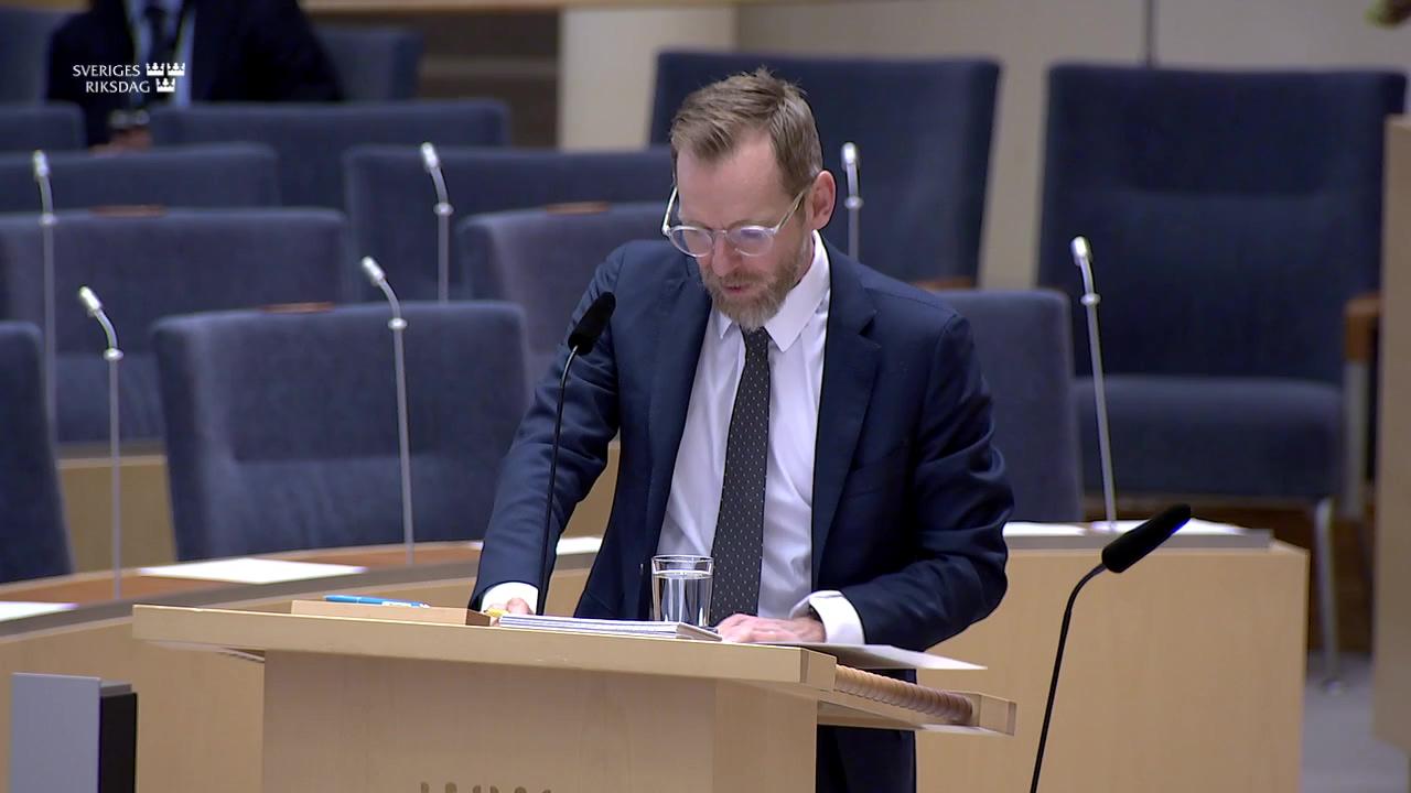 Stillbild från Interpellationsdebatt, Begränsningar av gårdsförsäljning