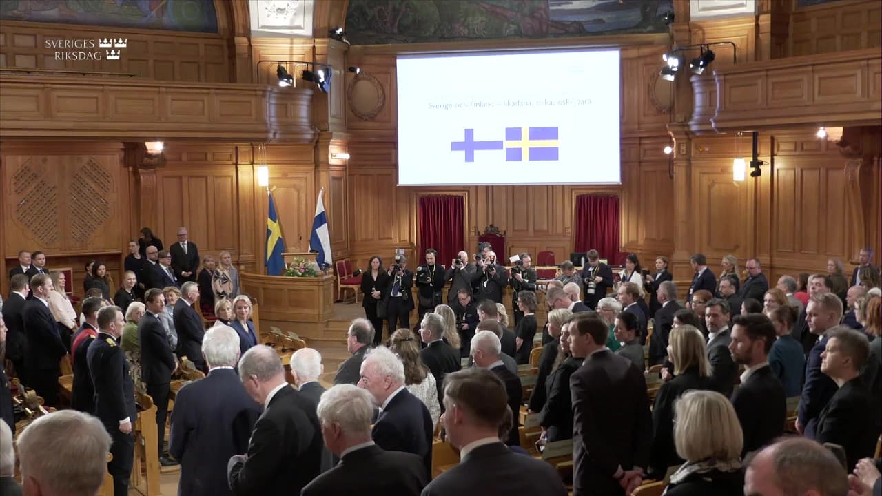 Stillbild från Besök, Anförande av Finlands president i samband med statsbesök