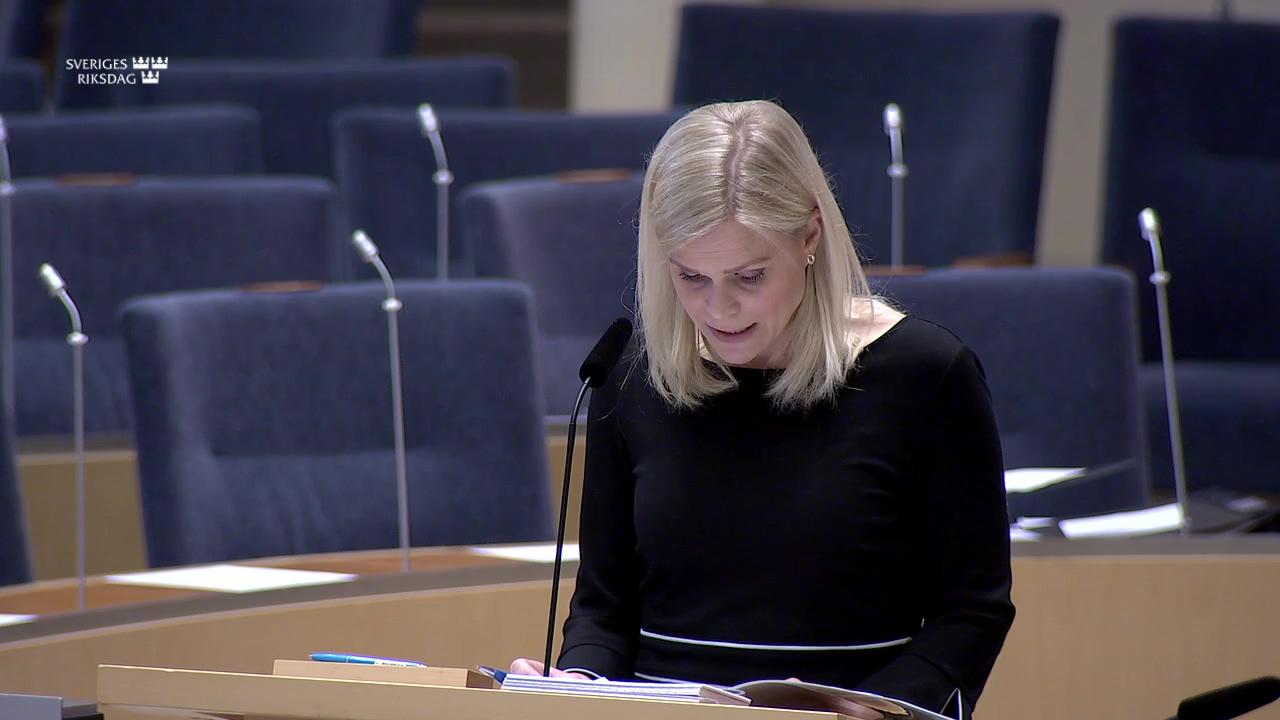 Stillbild från Interpellationsdebatt, Löneskillnader mellan kvinnor och män