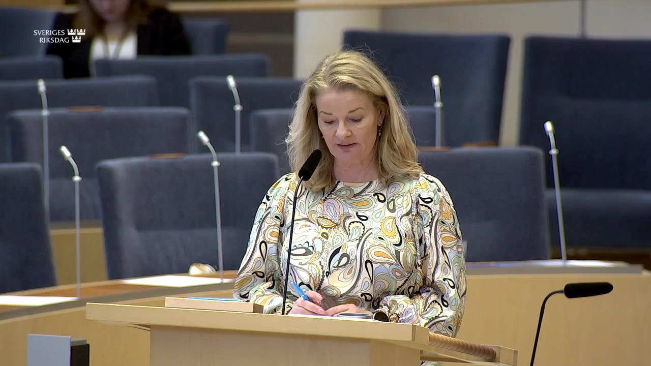 Stillbild från Interpellationsdebatt, Barns rätt till skolskjuts vid allvarlig sjukdom eller funktionsnedsättning