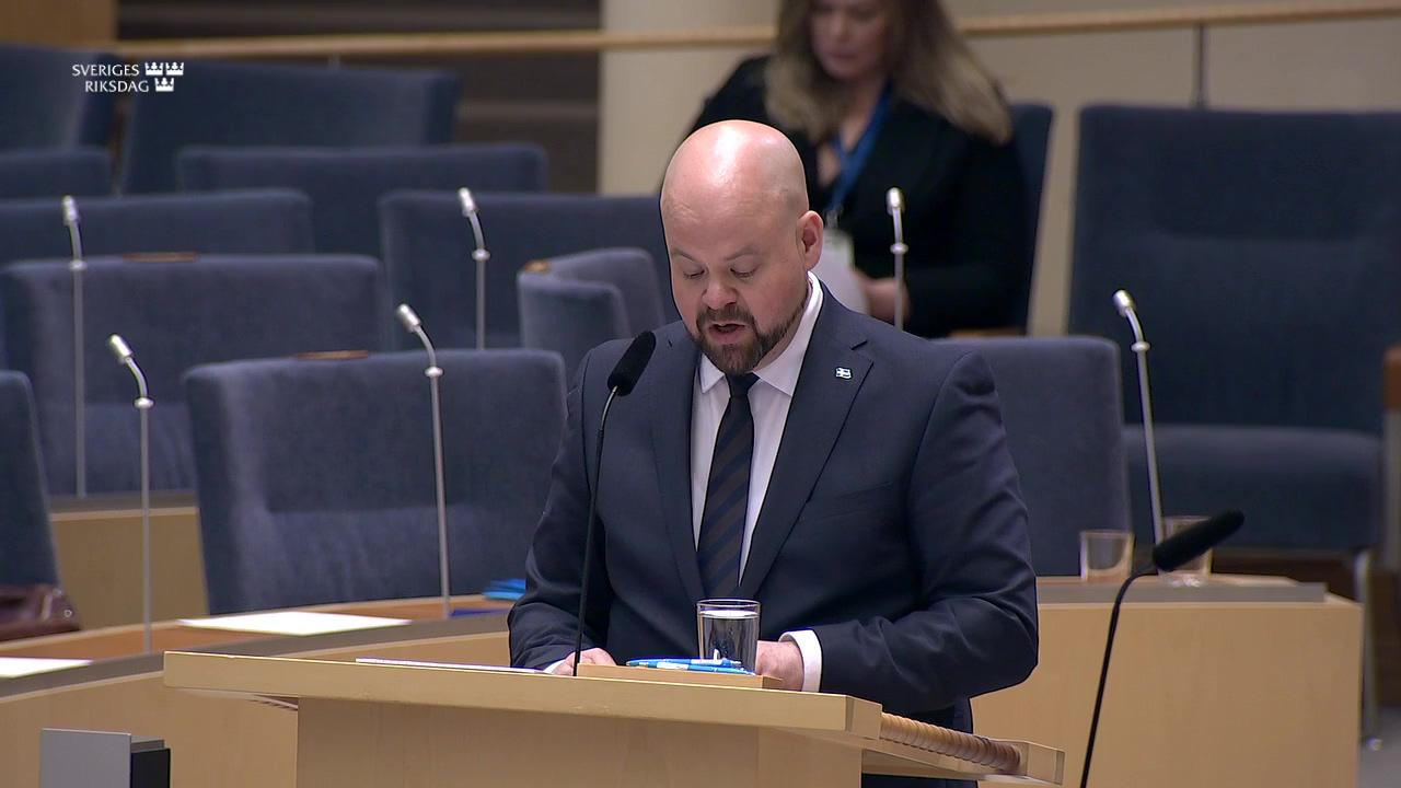 Stillbild från Interpellationsdebatt, Fiskehamnar i Halland