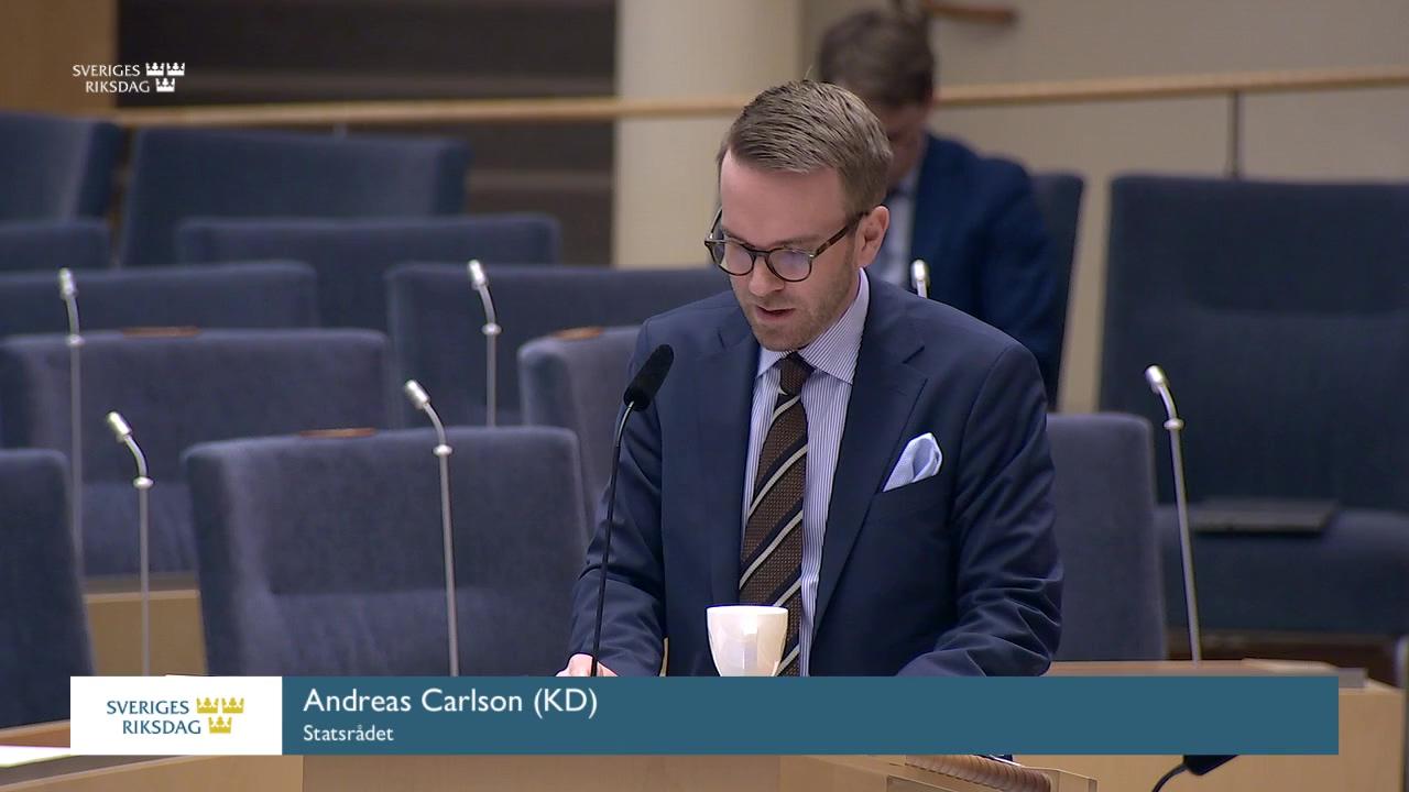 Stillbild från Interpellationsdebatt, Trafiken i södra Sverige och södra delarna av Örebro län vid snöoväder