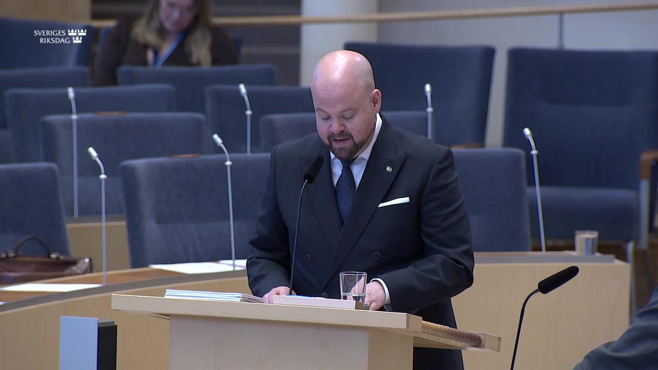 Stillbild från Interpellationsdebatt, Småskalig djurhållning för livsmedelsproduktion