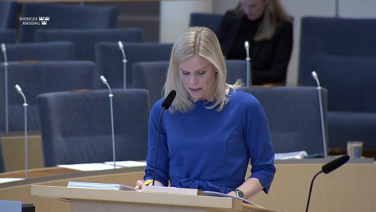 Stillbild från Interpellationsdebatt, Ökad jämställhet för att motverka sexuell exploatering 