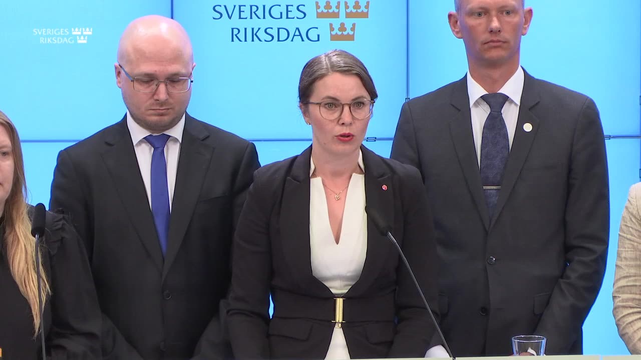 Stillbild från Presskonferens, Pressträff med KU efter justering av granskningsbetänkandet
